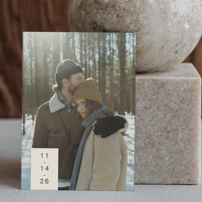 Modernes Minimalistisches Trendy Couple Two Foto Save The Date (Von Creator hochgeladen)