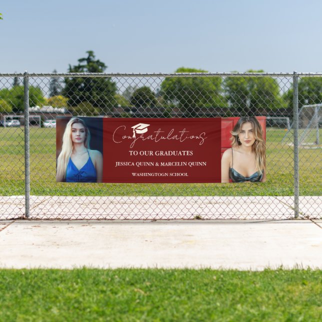 Modernes Minimalistisches Twins Abschluss Foto Par Banner (Insitu)