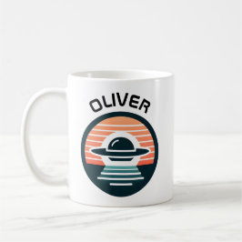 Modernes Minimalistisches UFO bei Sunset Kaffeetasse
