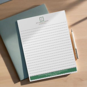 Modernes Minimalistisches Unternehmen für grüne Gr Notizblock
