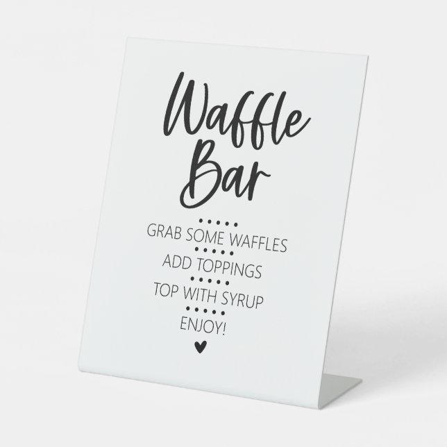 Modernes Minimalistisches Waffel Bar Brunch Pedest Sockelschild (Vorderseite)