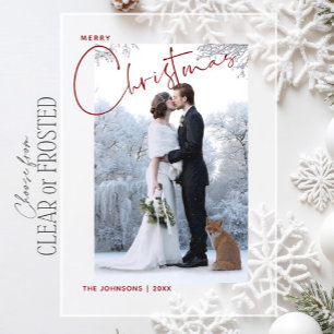 Modernes, Minimalistisches Weihnachts-Neuvermählte Acryleinladungen