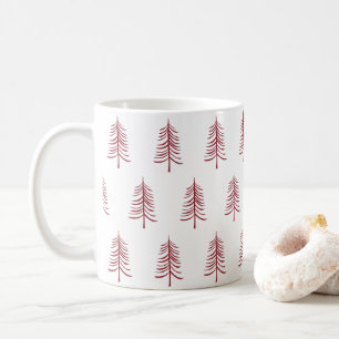 Modernes Minimalistisches Weihnachtsbaummuster Kaffeetasse
