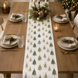 Modernes Minimalistisches Weihnachtsbaummuster Mittelgroßer Tischläufer