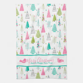 Modernes Minimalistisches Weihnachtsbaummuster Ros Geschirrtuch