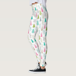 Modernes Minimalistisches Weihnachtsbaummuster Ros Leggings