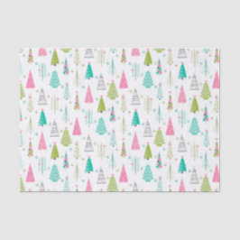 Modernes Minimalistisches Weihnachtsbaummuster Ros Seidenpapier