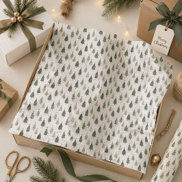 Modernes Minimalistisches Weihnachtsbaummuster Seidenpapier