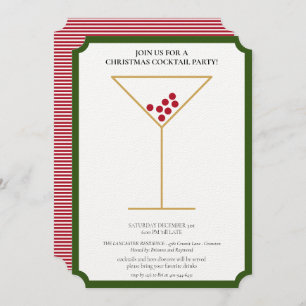 Modernes Minimalistisches Weihnachtscocktail-Party Einladung