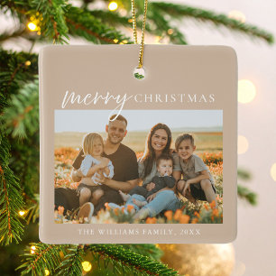 Modernes Minimalistisches Weihnachtsfest Foto Keramikornament
