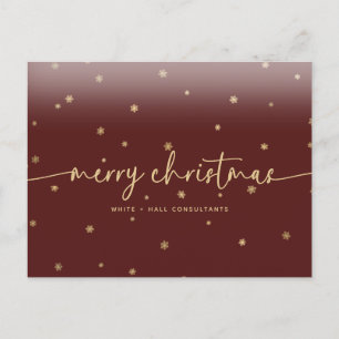 Modernes Minimalistisches Weihnachtsskriptgeschäft Postkarte