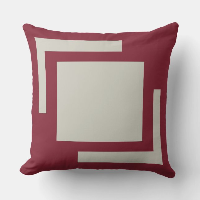 Modernes Minimalistisches Weingrau-Dekor Kissen (Vorderseite)