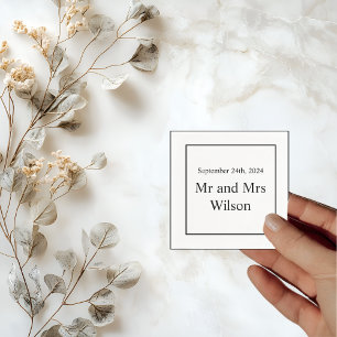 Modernes Minimalistisches Weiß am Schwarzen Abende Serviette