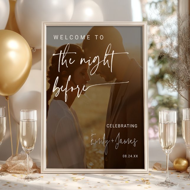 Modernes Minimalistisches Weiß auf der Probe des S Poster (Modern Minimalist White on Black Photo Rehearsal Poster)