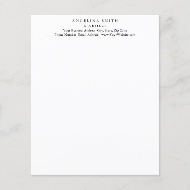 Modernes Minimalistisches Weiß Beruflich (Vorderseite)