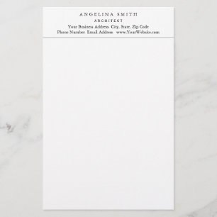 Modernes Minimalistisches Weiß Beruflich Briefpapier