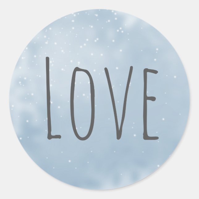 Modernes Minimalistisches Weiß-Grau-Silber-Liebe-S Runder Aufkleber (Vorderseite)