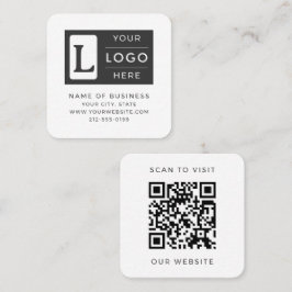 Modernes minimalistisches weißes QR-Code-Logo Quadratische Visitenkarte