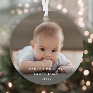 Modernes Minimalistisches Weißes Typografie-Overla Ornament Aus Metall