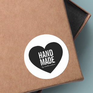 Modernes Minimalistisches Weißes und Schwarzes Han Runder Aufkleber