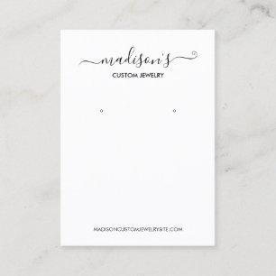 Modernes Minimalistisches Weißschmuck-Ohrendisplay Visitenkarte