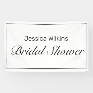 Modernes Minimalistisches Weißschwarzes Brautparty Banner