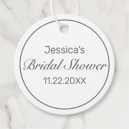 Modernes Minimalistisches Weißschwarzes Brautparty Geschenkanhänger