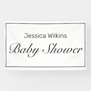Modernes Minimalistisches White Black Baby Duschba Banner