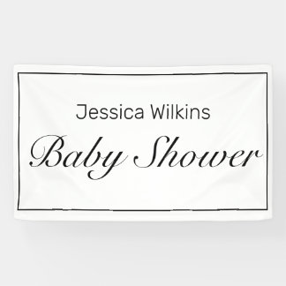 Modernes Minimalistisches White Black Baby Duschba Banner