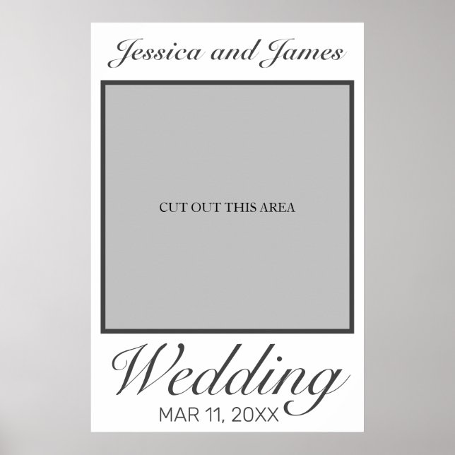 Modernes Minimalistisches White Black Weddings Fot Poster (Vorne)