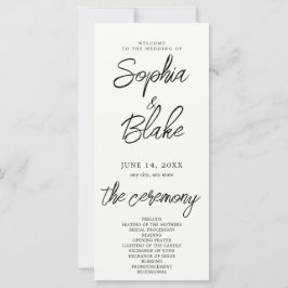 Modernes Minimalistisches White Cream Wedding Prog