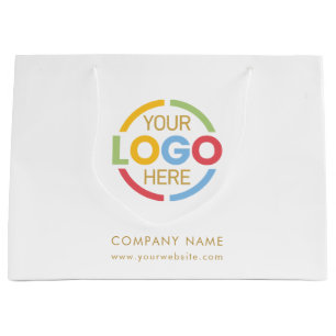 Modernes Minimalistisches White Gold-Business-Logo Große Geschenktüte
