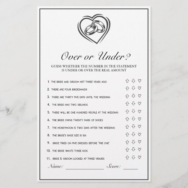 Modernes Minimalistisches White Over unter Bridal  (Vorderseite)