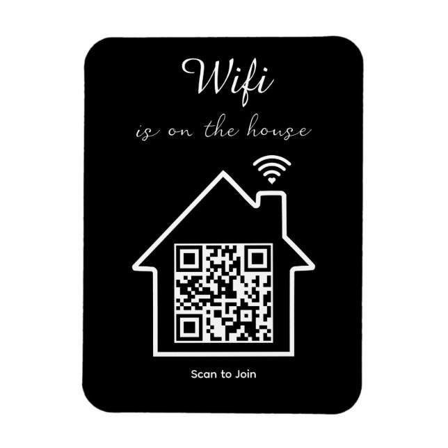 Modernes Minimalistisches WiFi QR Code Flexibles F Magnet (Vertikal)