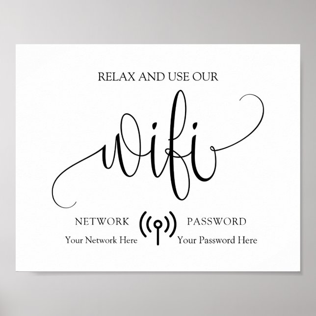 Modernes Minimalistisches WiFi-Zeichen Poster (Vorne)