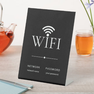 Modernes minimalistisches WLAN-Netzwerk-Passwort-S Sockelschild