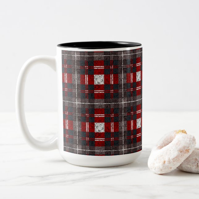 Modernes Minimalmuster Zweifarbige Tasse (Mit Donut)