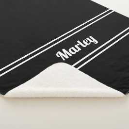 Modernes Minimalname Mit Monogramm Skript Schwarz- Sherpadecke