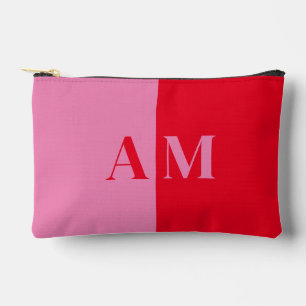 Modernes Minimalsit Rosa Erstmonogramm Zubehörtasche