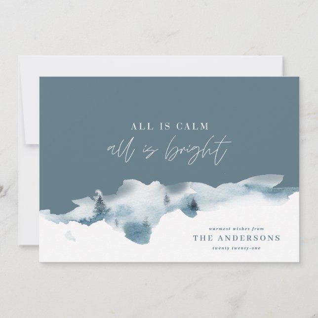 Modernes Minimum alles ruhig Weihnachten Urlaub (Vorderseite)