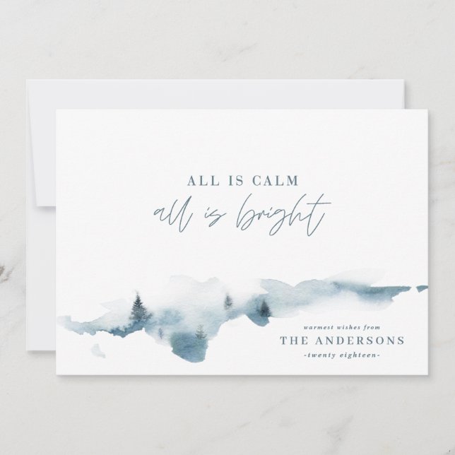 Modernes Minimum alles ruhig Weihnachten Urlaub (Vorderseite)