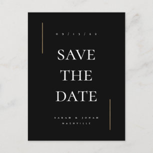 Modernes Minimum an Nicht-Foto Save the Date Ankündigungspostkarte