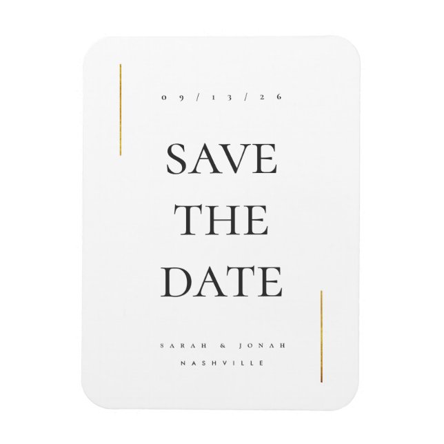 Modernes Minimum an Nicht-Foto Save the Date Magnet (Vertikal)