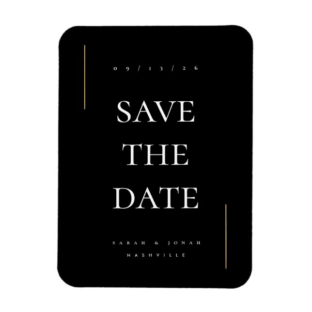 Modernes Minimum an Nicht-Foto Save the Date Magnet (Vertikal)