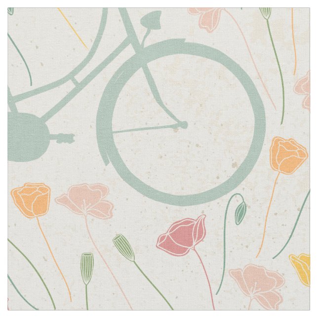 Modernes Mint Rosa Gelbes Radmuster Stoff (Nahaufnahme)