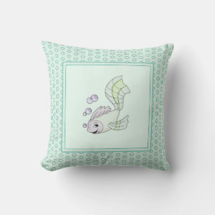 Modernes Minzbaby für Kinder und Fische Kissen