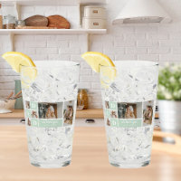Modernes Minze Collage Foto Vater Bestes Geschenk