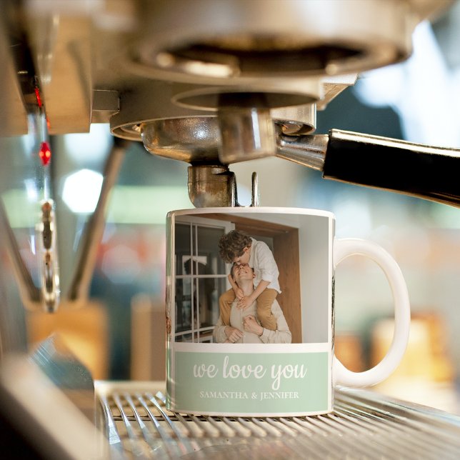 Modernes Minze Collage Foto Vater Bestes Geschenk Kaffeetasse (Von Creator hochgeladen)