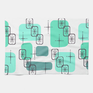 Modernes Minzgrün Türkis aus dem Mittelalter Geschirrtuch