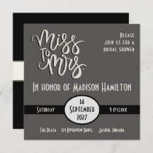 Modernes Miss an Mrs Fun Inspirivity Brautparty
